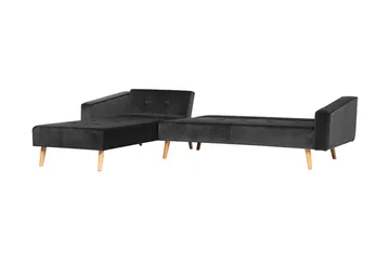 Vadso Vänster Längsbäddad Bäddsoffa 100x270 cm i Sammet - Antracit - Möbler - Soffa - Bäddsoffa