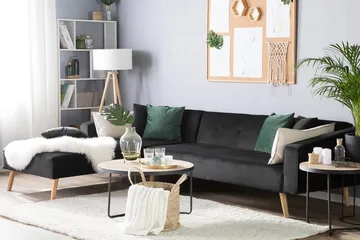 Vadso Vänster Längsbäddad Bäddsoffa 100x270 cm i Sammet - Antracit - Möbler - Soffa - Bäddsoffa