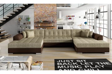 Ventolia Hörnbäddsoffa - Beige/Brun - Möbler - Soffa - Bäddsoffa