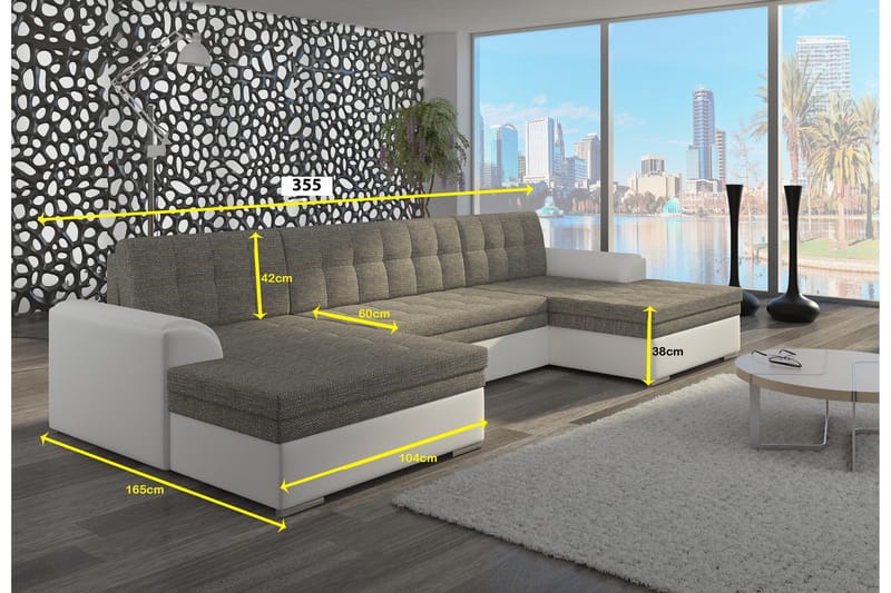 Ventolia Hörnbäddsoffa - Beige/Brun - Möbler - Soffa - Bäddsoffa