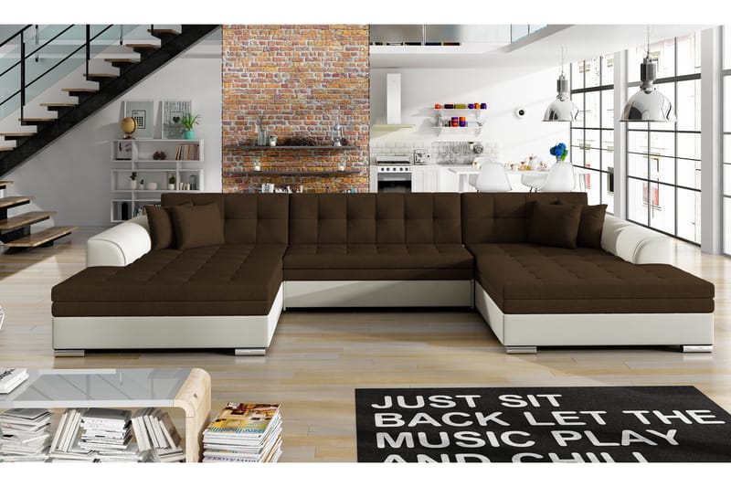 Ventolia Hörnbäddsoffa - Brun/Beige - Möbler - Soffa - Bäddsoffa