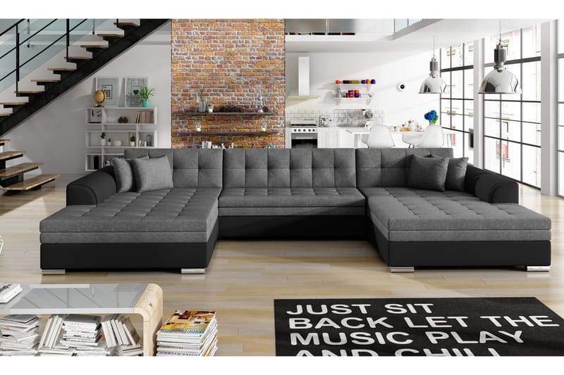 Ventolia Hörnbäddsoffa Universal - Grå/Svart - Möbler - Soffa - Bäddsoffa
