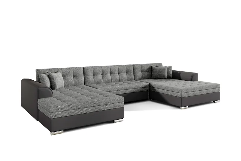 Ventolia Hörnbäddsoffa Universal, Grå/Svart