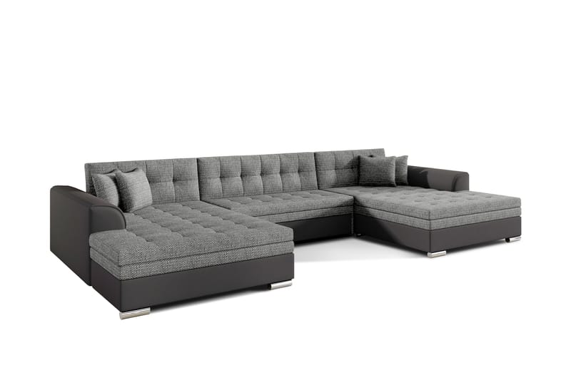 Ventolia Hörnbäddsoffa Universal, Grå/Svart