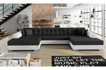 Ventolia Hörnbäddsoffa Universal - Svart/Vit - Möbler - Soffa - Bäddsoffa