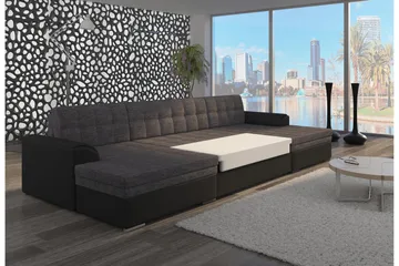 Ventolia Hörnbäddsoffa Universal - Svart/Vit - Möbler - Soffa - Bäddsoffa