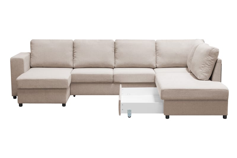 Verona U-Bäddsoffa Höger - Beige - Bäddsoffa - Bäddsoffa divan