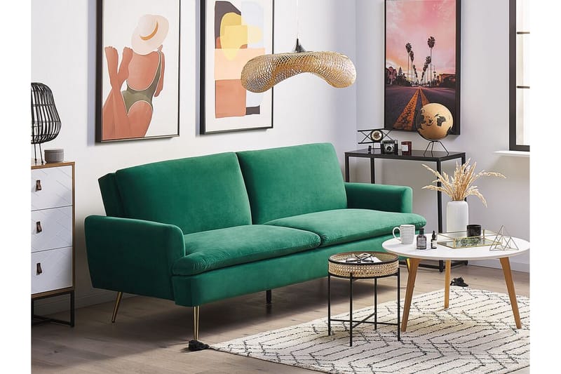 Vettre 3-sits Bäddsoffa - Sammet/Mörkgrön - Möbler - Soffa - Bäddsoffa