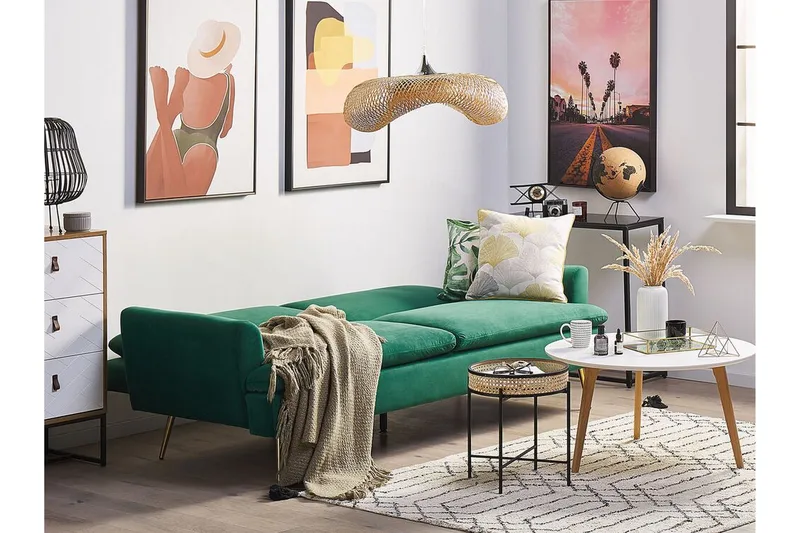 Vettre 3-sits Bäddsoffa - Sammet/Mörkgrön - Möbler - Soffa - Bäddsoffa