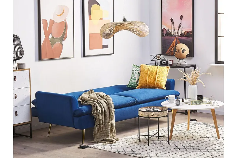 Vettre 3-sits Bäddsoffa - Sammet/Marinblå - Möbler - Soffa - Bäddsoffa