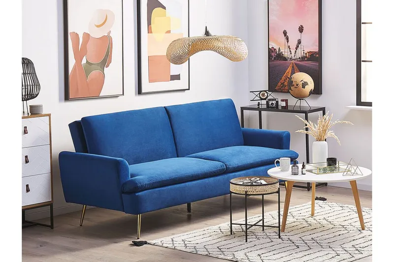 Vettre 3-sits Bäddsoffa - Sammet/Marinblå - Möbler - Soffa - Bäddsoffa
