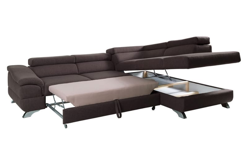 View Bäddsoffa 3-sits med Schäslong Vänster - Ljusgrå - Möbler - Soffa - Bäddsoffa