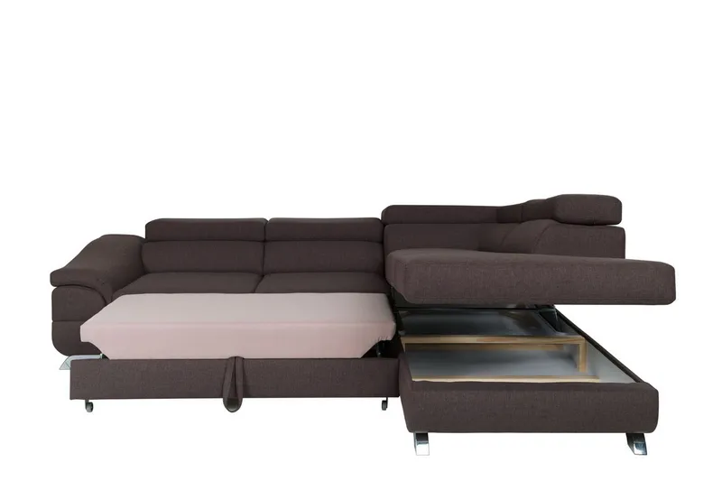 View Bäddsoffa 3-sits med Schäslong Vänster - Mörkgrå - Möbler - Soffa - Bäddsoffa