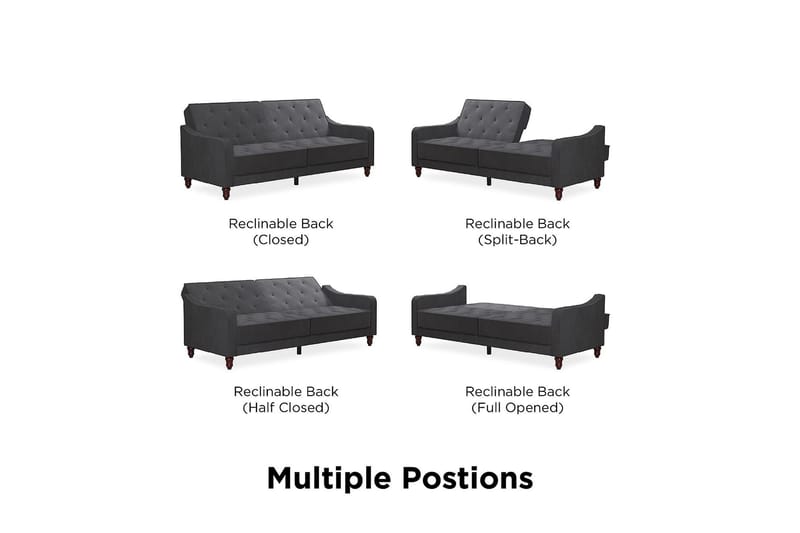 Vintage Tufted 2-sits Bäddsoffa Grå - Novogratz - Möbler - Soffa - Bäddsoffa