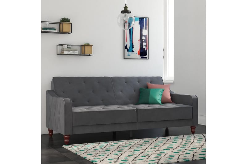 Vintage Tufted 2-sits Bäddsoffa Grå - Novogratz - Möbler - Soffa - Bäddsoffa
