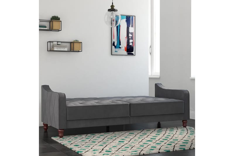 Vintage Tufted 2-sits Bäddsoffa Grå - Novogratz - Möbler - Soffa - Bäddsoffa