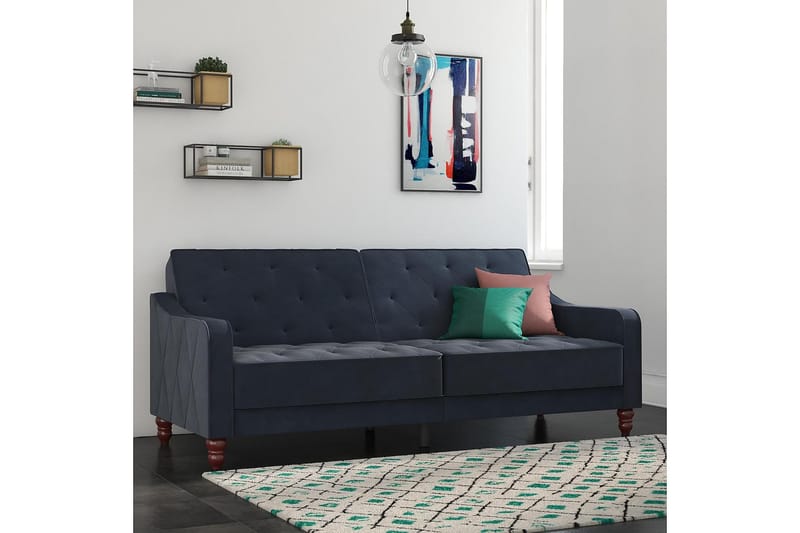 Vintage Tufted 2-sits Bäddsoffa Marinblå - Novogratz - Möbler - Soffa - Bäddsoffa