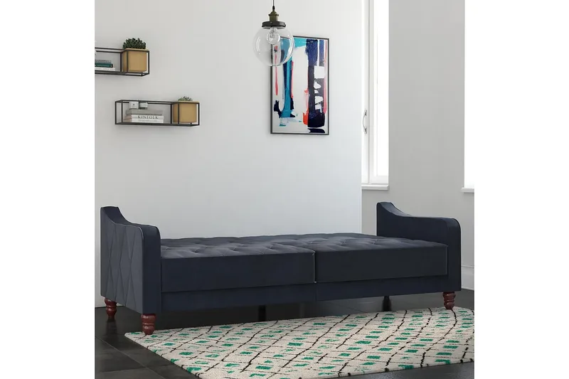 Vintage Tufted 2-sits Bäddsoffa Marinblå - Novogratz - Möbler - Soffa - Bäddsoffa