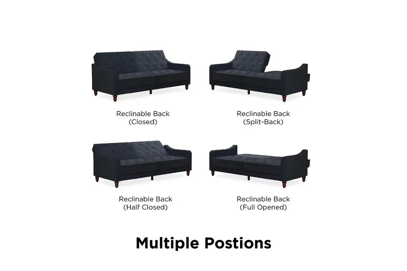 Vintage Tufted 2-sits Bäddsoffa Marinblå - Novogratz - Möbler - Soffa - Bäddsoffa