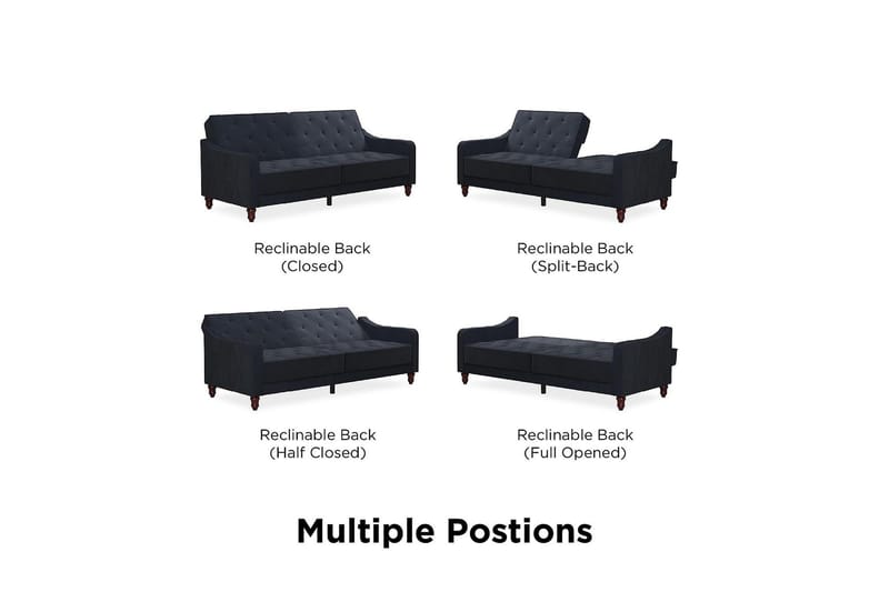 Vintage Tufted 2-sits Bäddsoffa Marinblå - Novogratz - Möbler - Soffa - Bäddsoffa