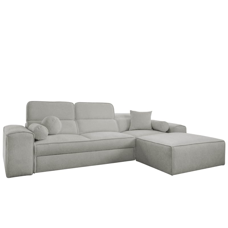 Vitoran 3-sits Bäddsoffa med Divan Högervänd, Ljusgrå