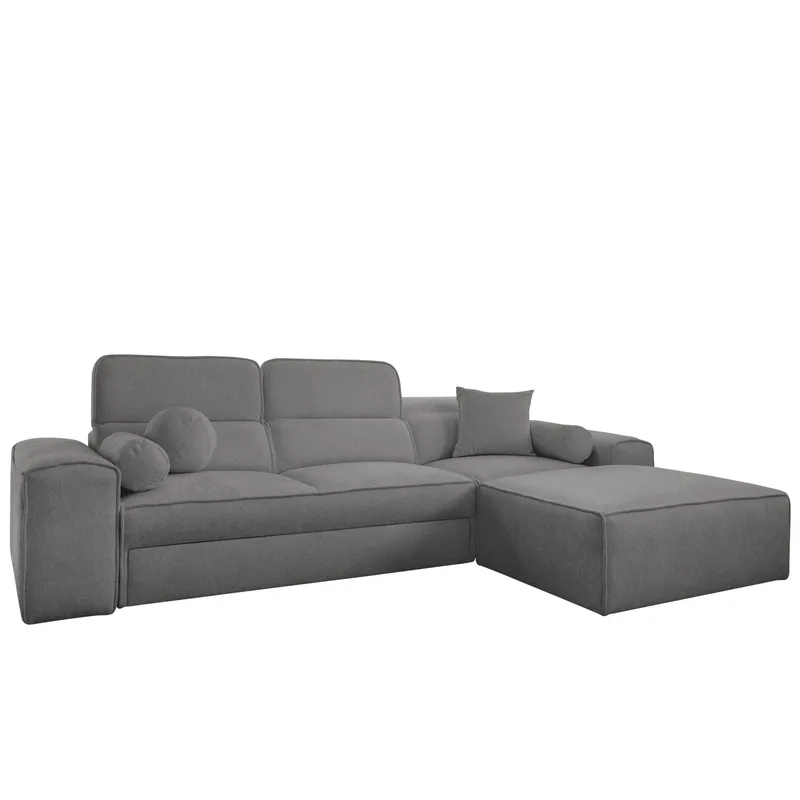 Vitoran 3-sits Bäddsoffa med Divan Högervänd, Mörkgrå