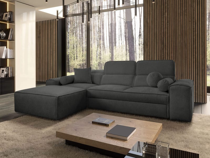 Vitoran 3-sits Bäddsoffa med Divan Vänstervänd - Antracit - Möbler - Soffa - Bäddsoffa