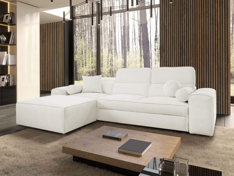 Vitoran 3-sits Bäddsoffa med Divan Vänstervänd - Vit - Möbler - Soffa - Bäddsoffa
