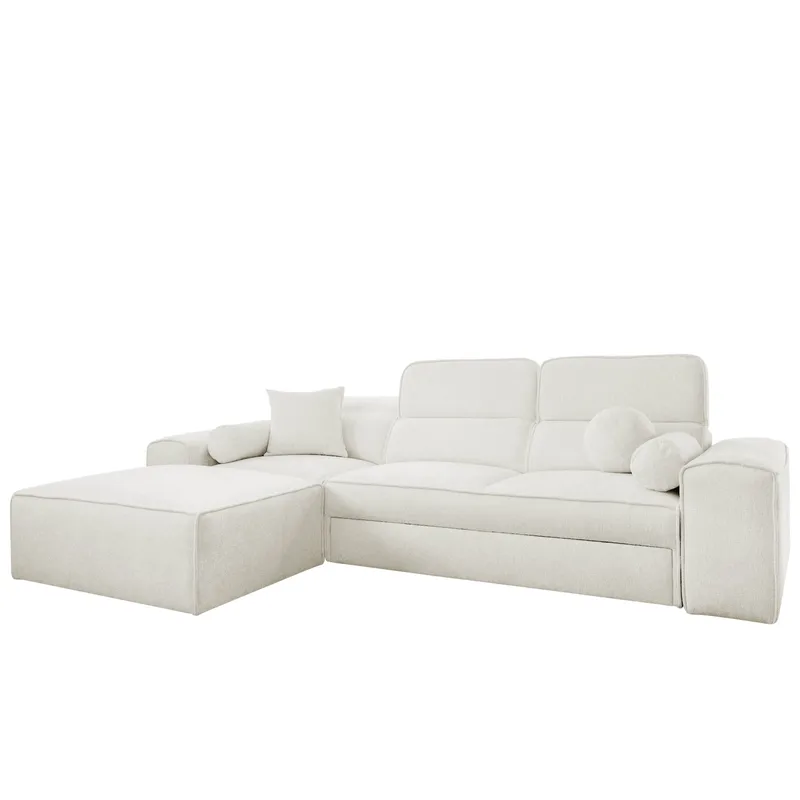 Vitoran 3-sits Bäddsoffa med Divan Vänstervänd, Vit