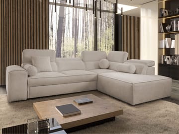 Vitoran 3-sits Bäddsoffa med Schäslong Högervänd - beige - Möbler - Soffa - Bäddsoffa