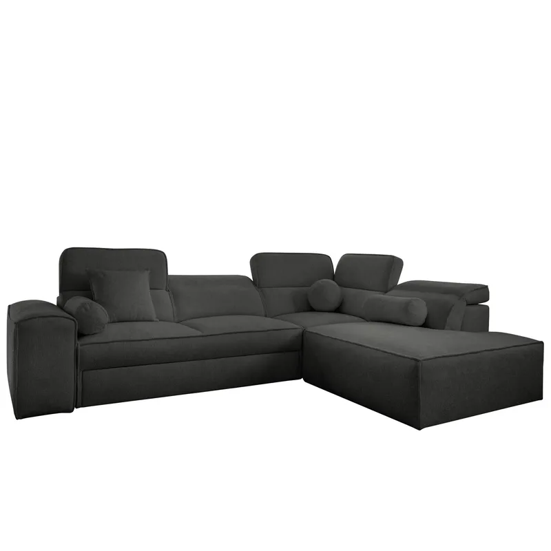 Vitoran 3-sits Bäddsoffa med Schäslong Högervänd, svart
