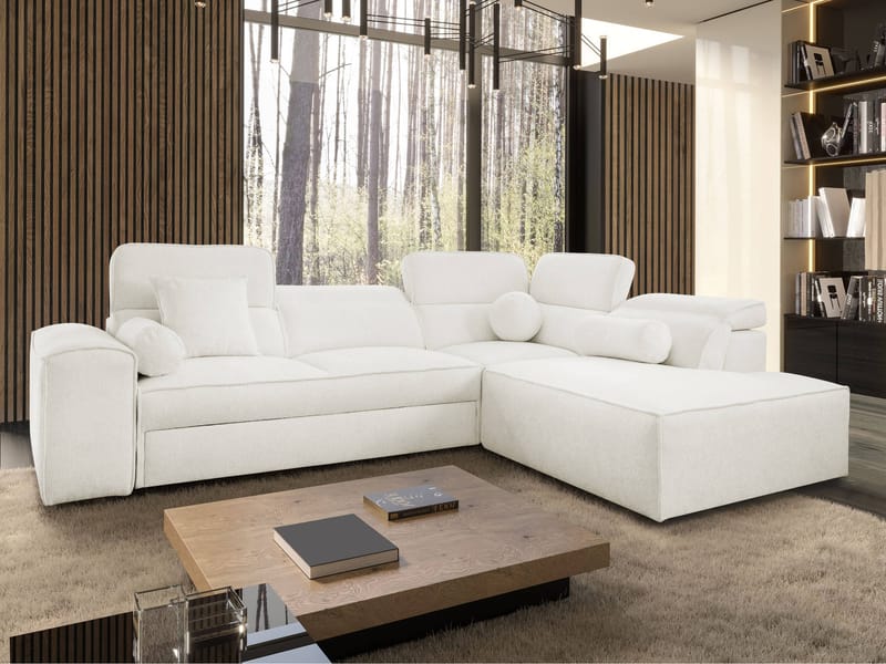 Vitoran 3-sits Bäddsoffa med Schäslong Högervänd - vit - Möbler - Soffa - Bäddsoffa
