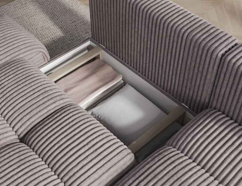 Vittario 3-sits Bubblig Bäddsoffa med Divan och förvaring Höger - Modullo 03 - Möbler - Soffa - Bäddsoffa