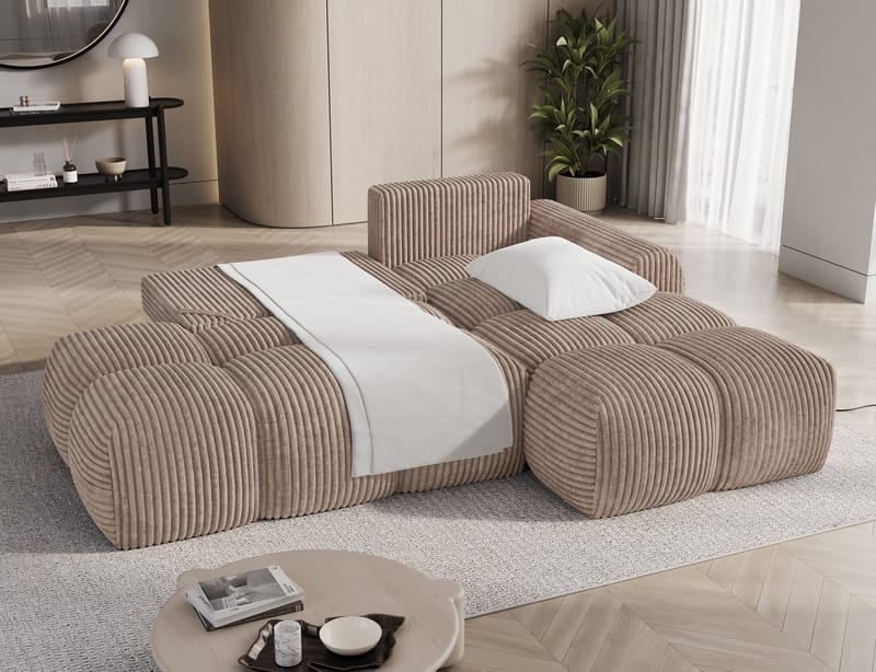 Vittario 3-sits Bubblig Bäddsoffa med Divan och förvaring Höger - Modullo 20 - Möbler - Soffa - Bäddsoffa