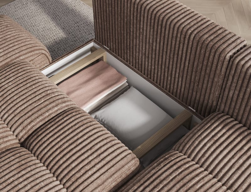 Vittario 3-sits Bubblig Bäddsoffa med Divan och förvaring Höger - Modullo 20 - Möbler - Soffa - Bäddsoffa
