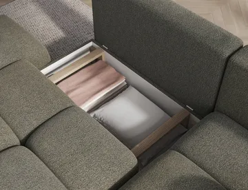 Vittario 3-sits Bubblig Bäddsoffa med Divan och förvaring Höger - Xillar 100 - Möbler - Soffa - Bäddsoffa