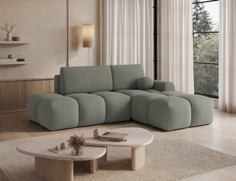 Vittario 3-sits Bubblig Bäddsoffa med Divan och förvaring Höger - Xillar 100 - Möbler - Soffa - Bäddsoffa