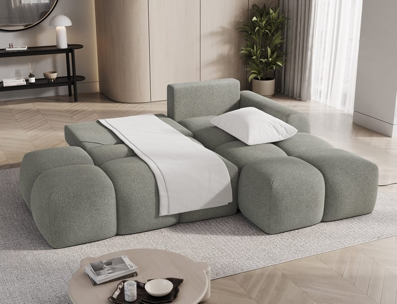 Vittario 3-sits Bubblig Bäddsoffa med Divan och förvaring Höger - Xillar 100 - Möbler - Soffa - Bäddsoffa