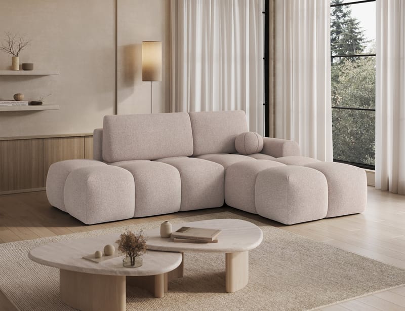 Vittario 3-sits Bubblig Bäddsoffa med Divan och förvaring Höger - Xillar 20 - Möbler - Soffa - Bäddsoffa