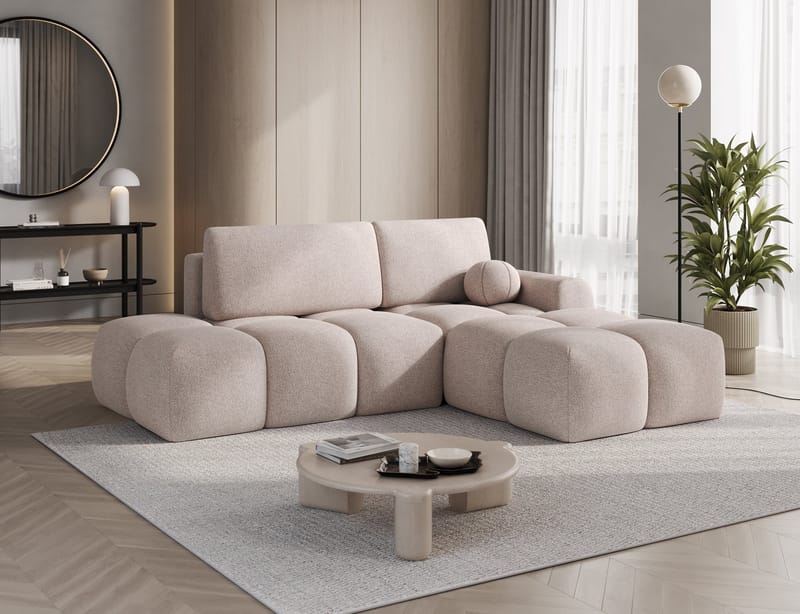 Vittario 3-sits Bubblig Bäddsoffa med Divan och förvaring Höger - Xillar 20 - Möbler - Soffa - Bäddsoffa