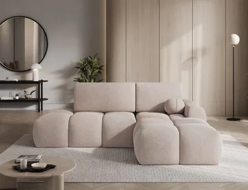 Vittario 3-sits Bubblig Bäddsoffa med Divan och förvaring Höger - Xillar 20 - Möbler - Soffa - Bäddsoffa