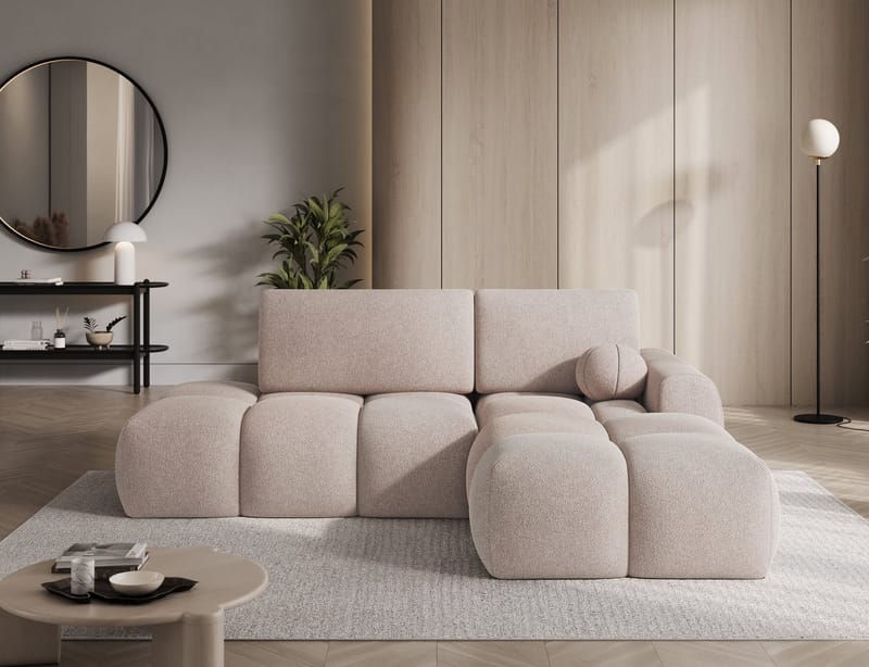 Vittario 3-sits Bubblig Bäddsoffa med Divan och förvaring Höger - Xillar 20 - Möbler - Soffa - Bäddsoffa