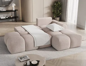 Vittario 3-sits Bubblig Bäddsoffa med Divan och förvaring Höger - Xillar 20 - Möbler - Soffa - Bäddsoffa