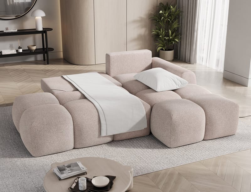 Vittario 3-sits Bubblig Bäddsoffa med Divan och förvaring Höger - Xillar 20 - Möbler - Soffa - Bäddsoffa