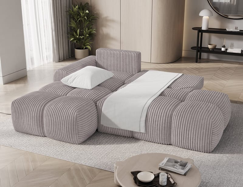 Vittario 3-sits Bubblig Bäddsoffa med Divan och förvaring Vänster - Modullo 03 - Möbler - Soffa - Bäddsoffa