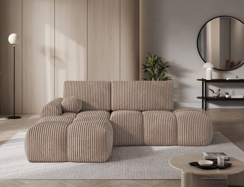 Vittario 3-sits Bubblig Bäddsoffa med Divan och förvaring Vänster - Modullo 20 - Möbler - Soffa - Bäddsoffa