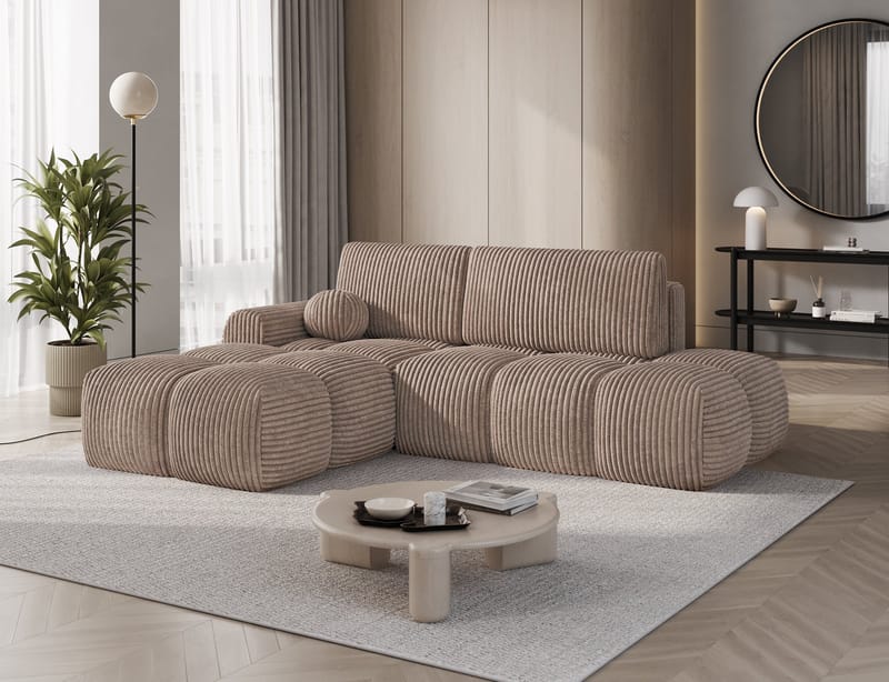 Vittario 3-sits Bubblig Bäddsoffa med Divan och förvaring Vänster - Modullo 20 - Möbler - Soffa - Bäddsoffa