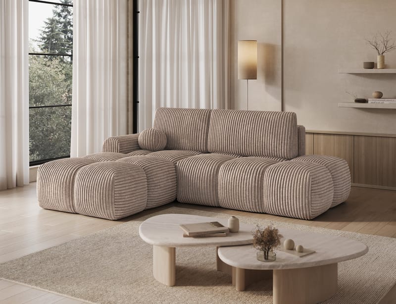 Vittario 3-sits Bubblig Bäddsoffa med Divan och förvaring Vänster - Modullo 20 - Möbler - Soffa - Bäddsoffa