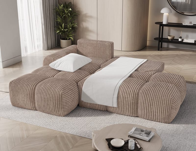Vittario 3-sits Bubblig Bäddsoffa med Divan och förvaring Vänster - Modullo 20 - Möbler - Soffa - Bäddsoffa