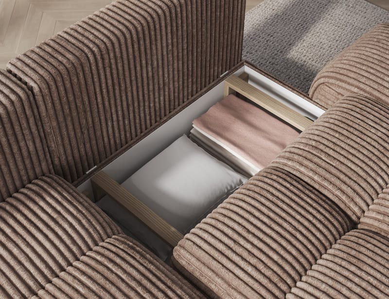 Vittario 3-sits Bubblig Bäddsoffa med Divan och förvaring Vänster - Modullo 20 - Möbler - Soffa - Bäddsoffa